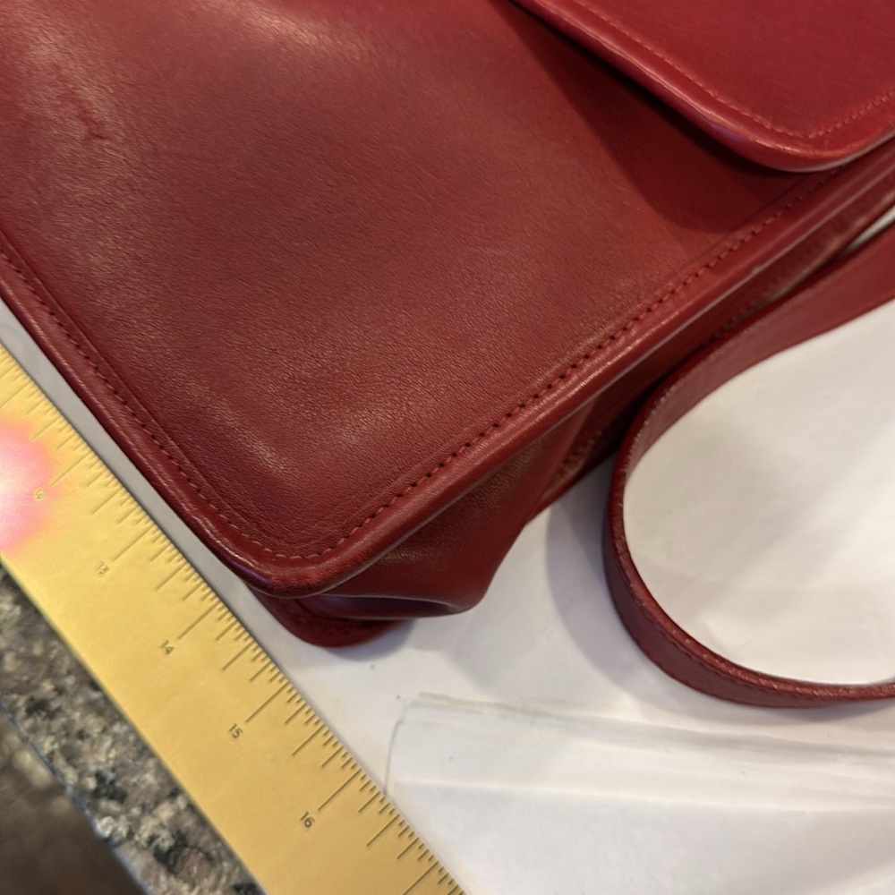 Vintage Coach Willis Top-Handle Crossbody Shoulder Bag Purse # 9927 ( Red ) - Picture 3 of 14